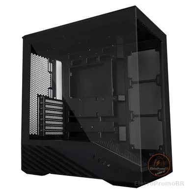 Gabinete Gamer Lian Li Vector V100, Mid-Tower, ATX, Vidro Temperado, ARGB, Sem FANs, Preto - V100X