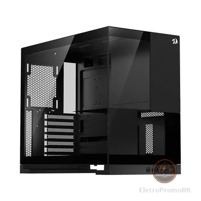 Gabinete Gamer Redragon Eternal, Mid Tower, ARGB, ATX, Lateral em Vidro, Preto - CA-612B