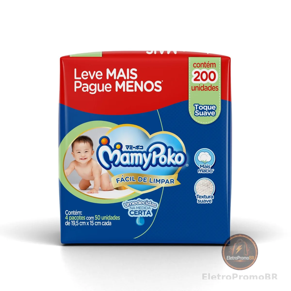 MamyPoko Lenços Umedecidos Toque Suave 200 Unidades