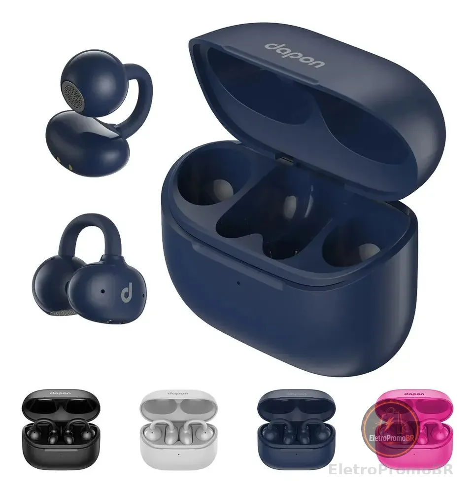 Fone Open Ear Dapon Dpf25 Bluetooth 6.0 Sem Fio Azul