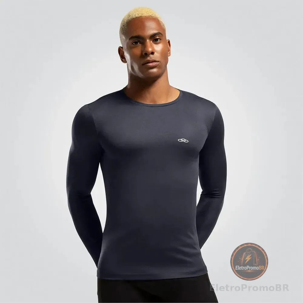 Camiseta Academia Masculina Essential Manga Longa Olympikus Preto G