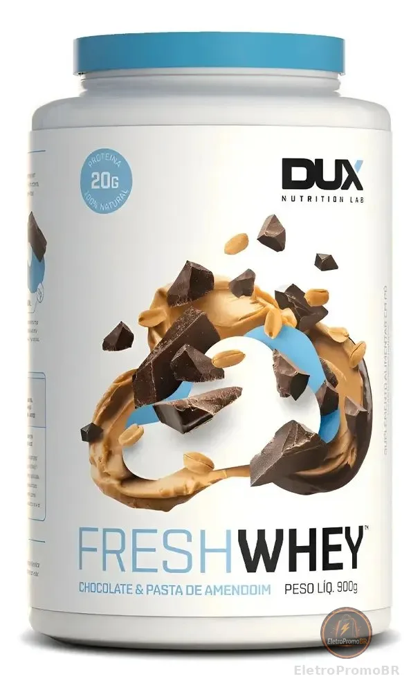 Whey Protein 3w - Fresh Whey - Dux Nutrition - 900g Sabor Chocolate E Pasta De Amendoim