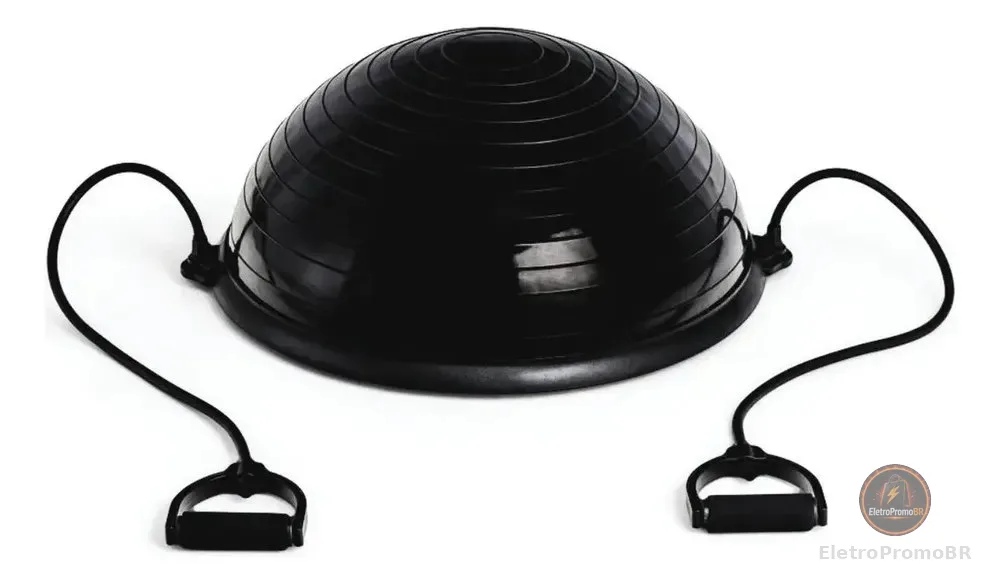 Meia Bola Ginástica Suíça Com Bomba Alças Pilates Odin Fit
