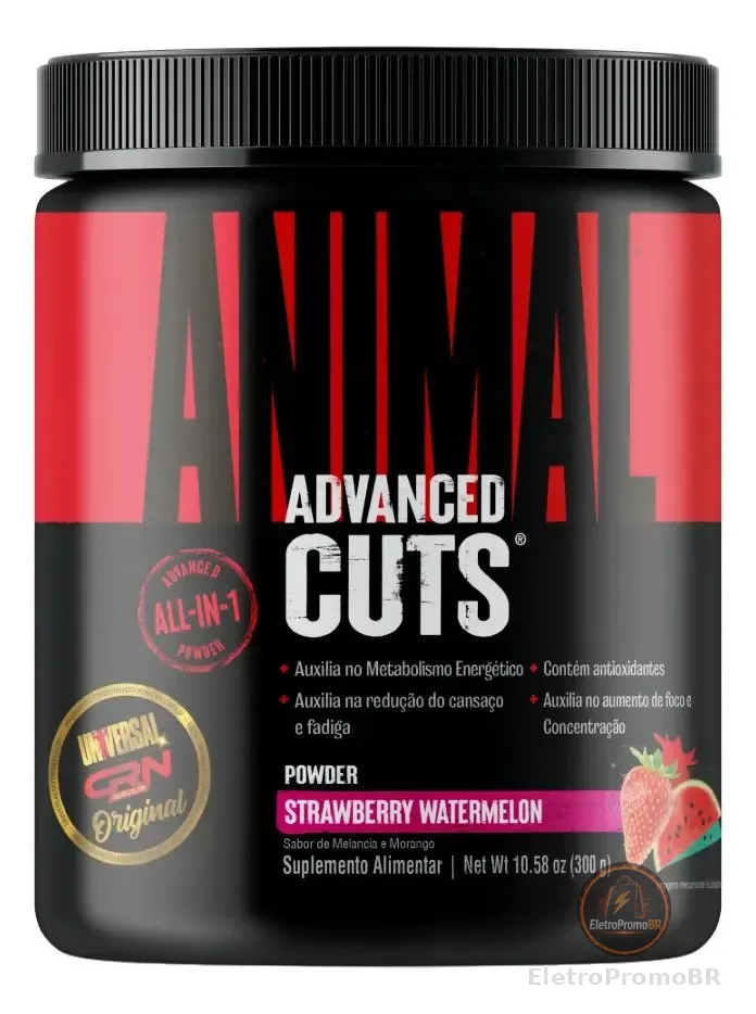 Suplemento 2 em 1 Pré Treino e Termogênico Universal Animal Cuts Morango E Melancia 300g Universal Nutrition