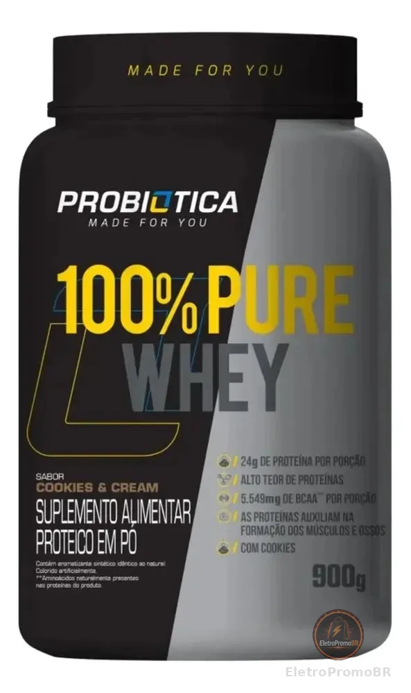 Whey Protein 100% Pure Probiotica Cookies 900g Cookies And Cream