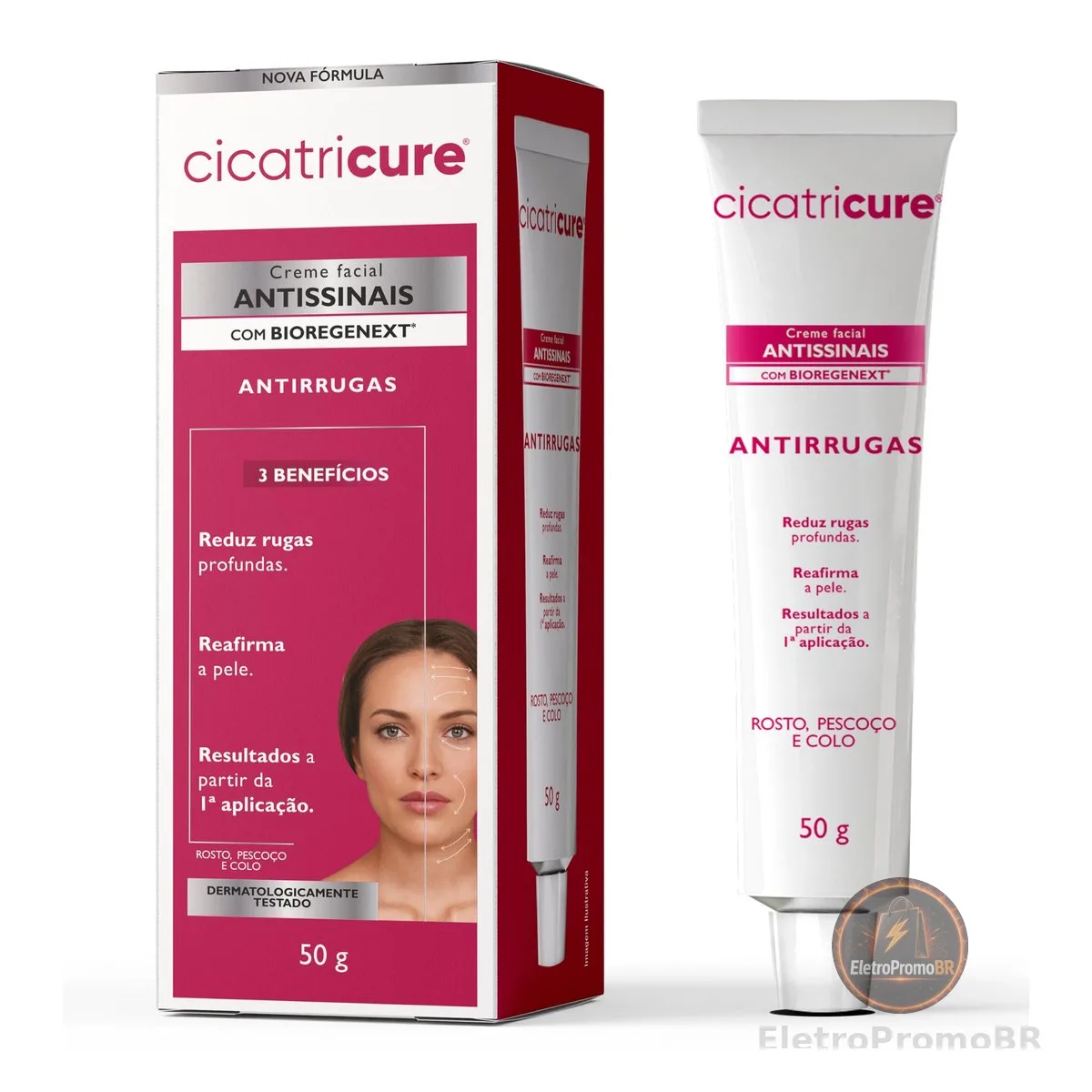 Cicatricure Creme Facial Antissinais 50g - Ácido Hialurônico e Rugas