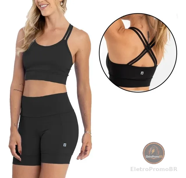 Conjunto Ciclico Feminino 2 Peças Shorts E Top Academia