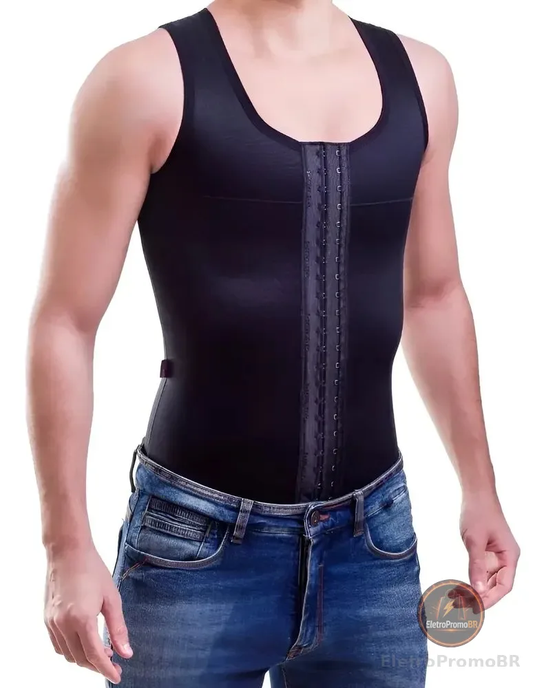Regata Modeladora Masculina Cor Preto Tamanho M