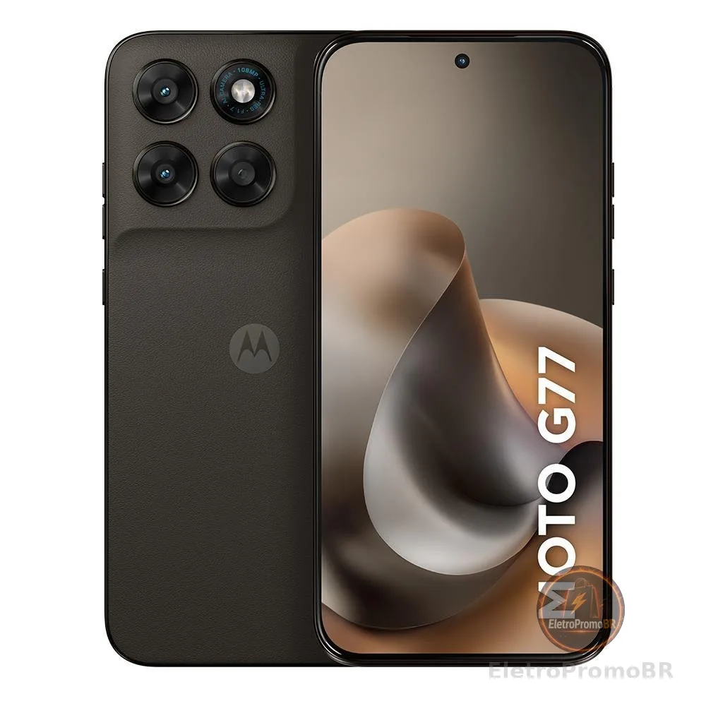 Smartphone Motorola Moto G77 5G 256GB (8GB RAM + 16GB RAM Boost) Câmera Traseira 108MP + 8MP Selfie 32MP 6.8" -  Marrom
