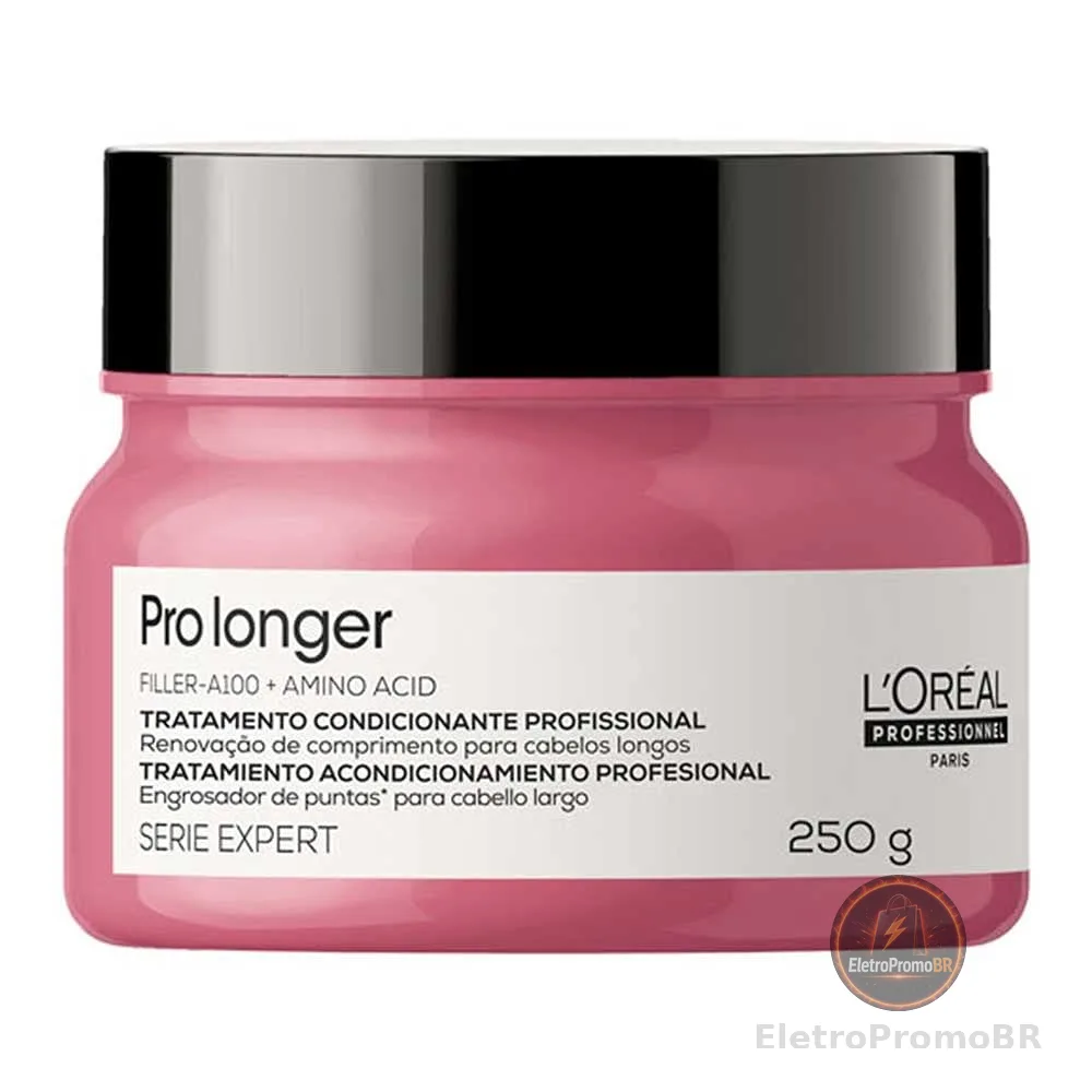 L'Oréal Professionnel Pro Longer, Máscara de Tratamento Capilar para Cabelos Finos e Afinados, Reduz Quebra e Pontas Duplas, Proporciona Brilho, Suavidade e Densidade aos Fios, 250g