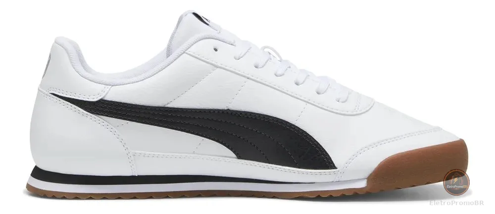 Tênis Masculino E Feminino Turino Ii Puma Puma White-puma Black-cool Light Gray Liso 40 Eu