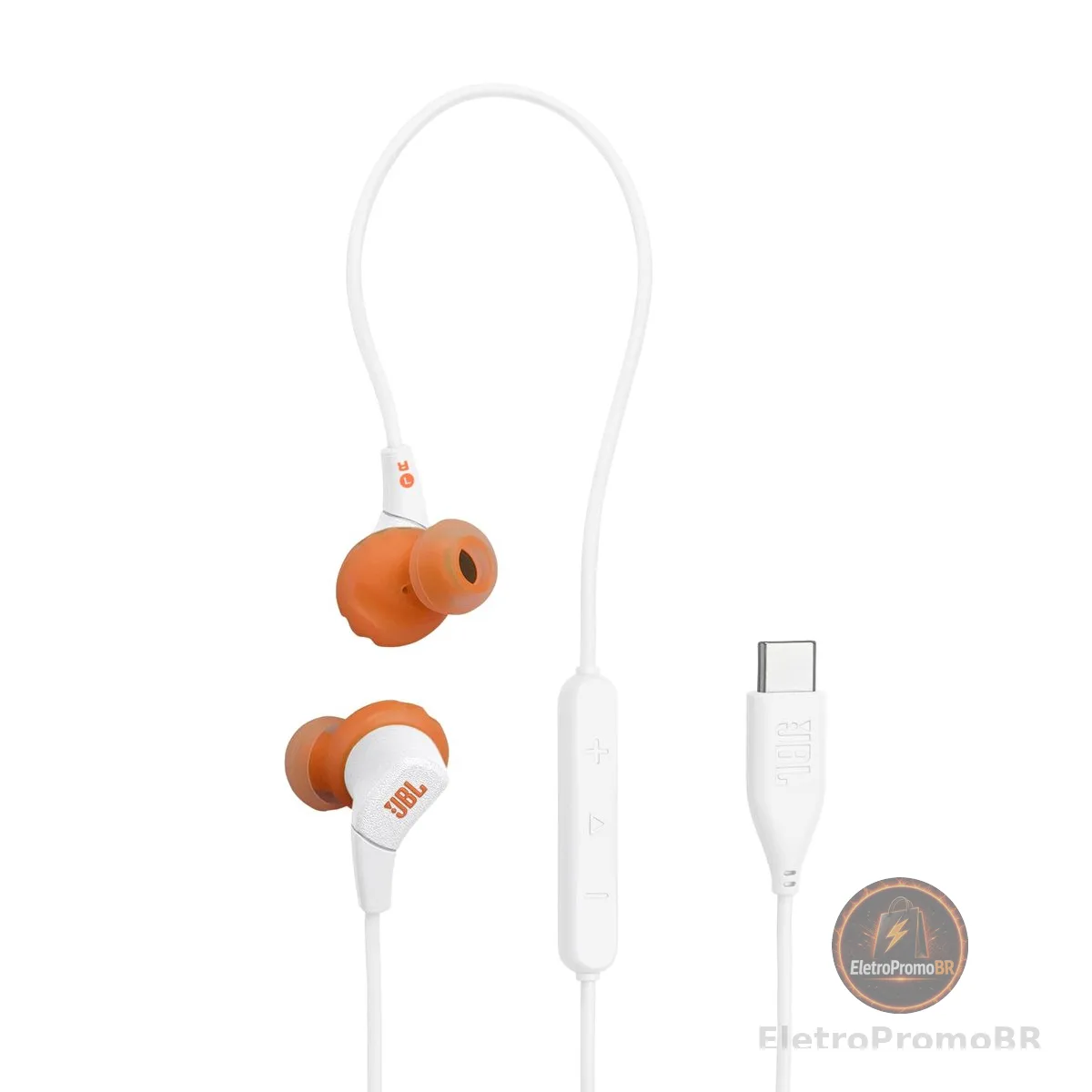 JBL, Fone de Ouvido Esportivo, Endurance Run 3, USB-C, À Prova D’Água - Branco
