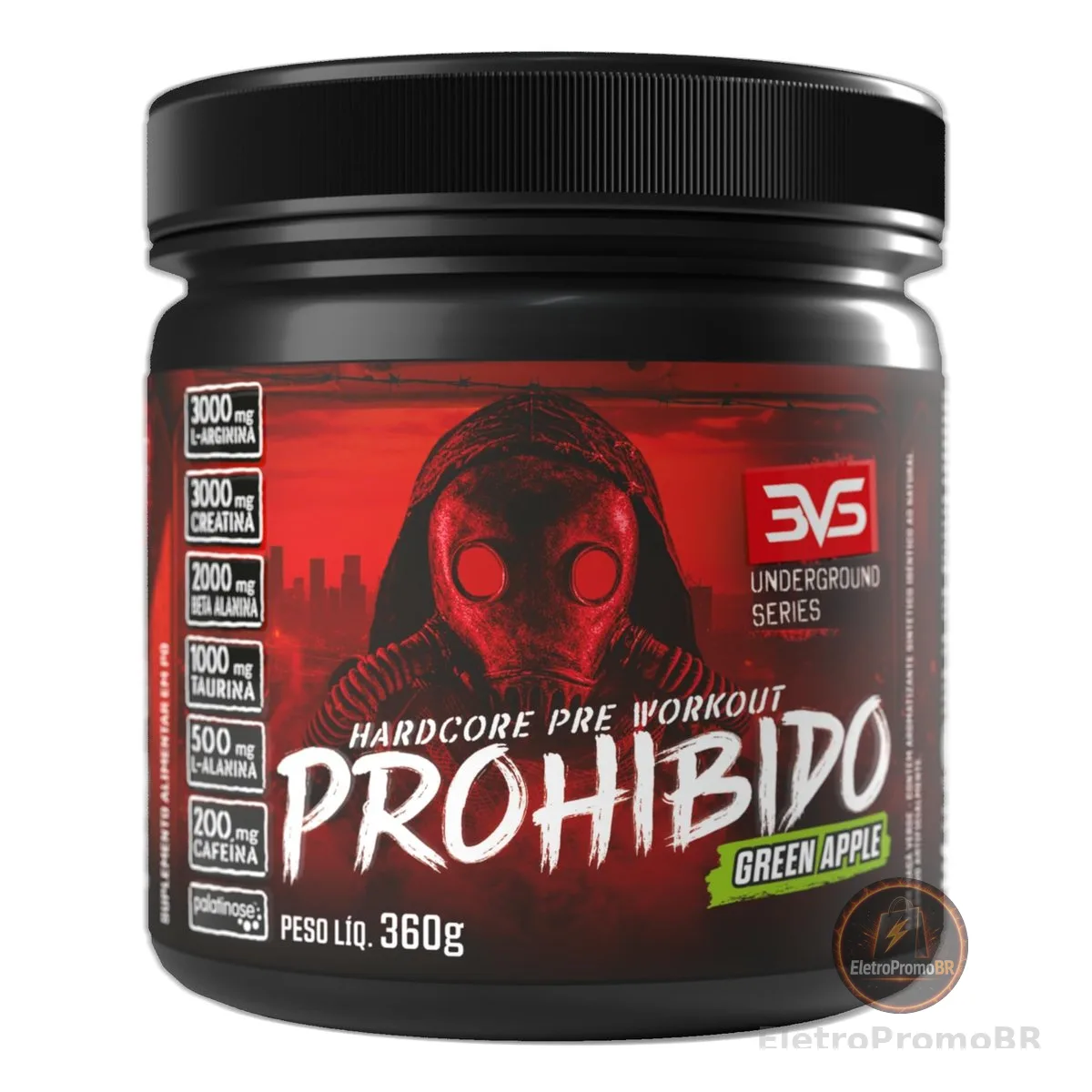 Pré-Treino Prohibido Maçã Verde 360g 3VS Nutrition