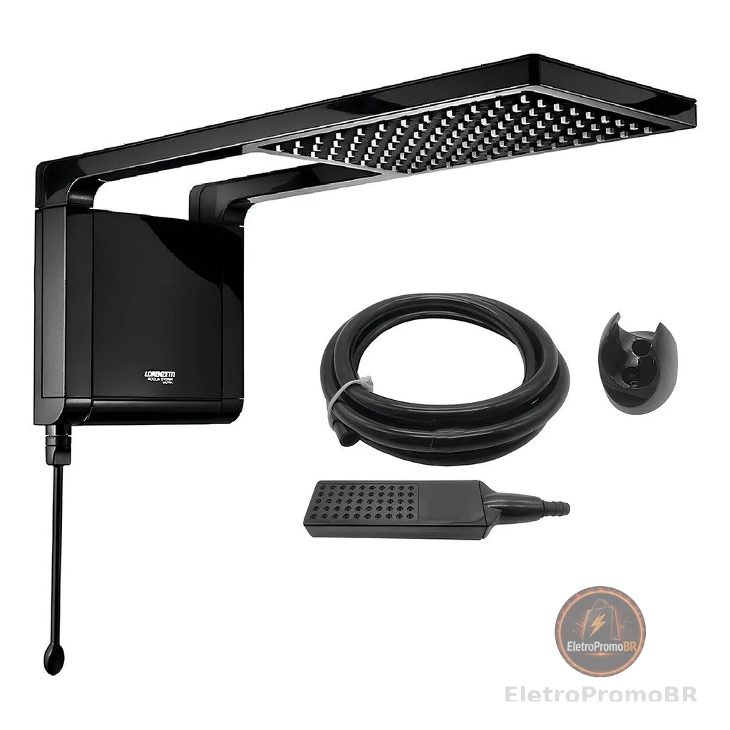 Chuveiro Elétrico De Parede Lorenzetti Acqua Ultra Storm Preto 220V ou 127V