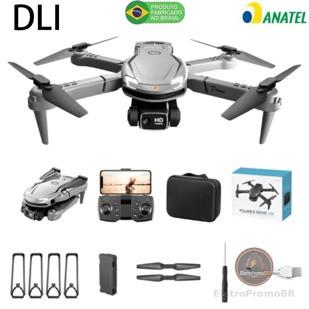 DLI V88 Drone Profissional Alta Definição Câmera Dupla Fotografia Fluxo Dobrável RC Quadcopter