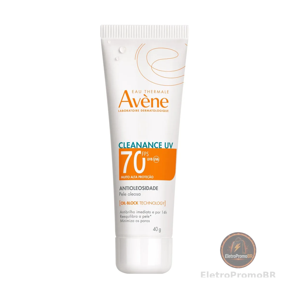 Avène Cleanance UV Protetor Solar Facial Antioleosidade FPS70 com Tecnologia Oil-Block que Controla Brilho por 14h, Minimiza Poros e Tem Absorção Imediata, 40g