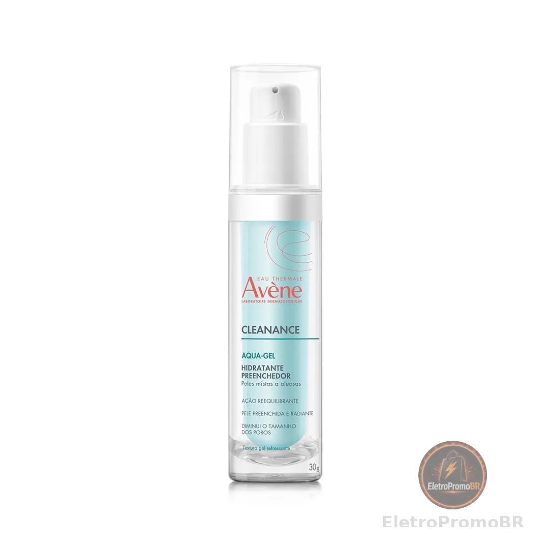 Avène Cleanance Aqua-Gel Hidratante Facial, Hidratante Facial com Niacinamida, P-Refinyl, Monolaurina e Água Termal Avène, Hidrata por 24h, Reduz Poros, Controla a Oleosidade e Uniformiza a Pele, 30g