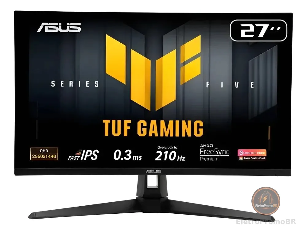 Monitor Gamer Asus Tuf Vg27aq5a 27  Qhd 210hz 0.3ms Fast Ips Preto
