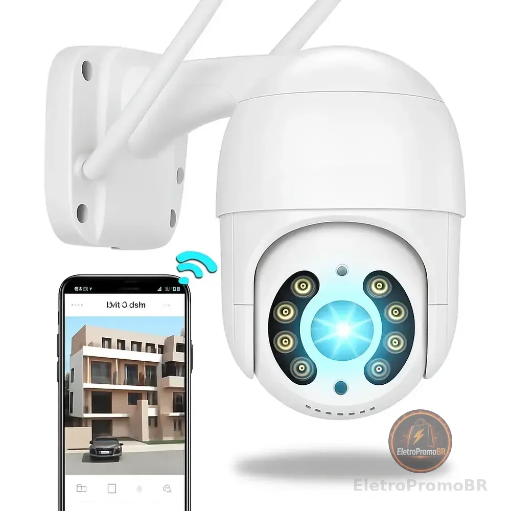 Câmera Ip A8 App Icsee Infravermelho Prova D'água Externa Wifi Hd 3 Cor Branco