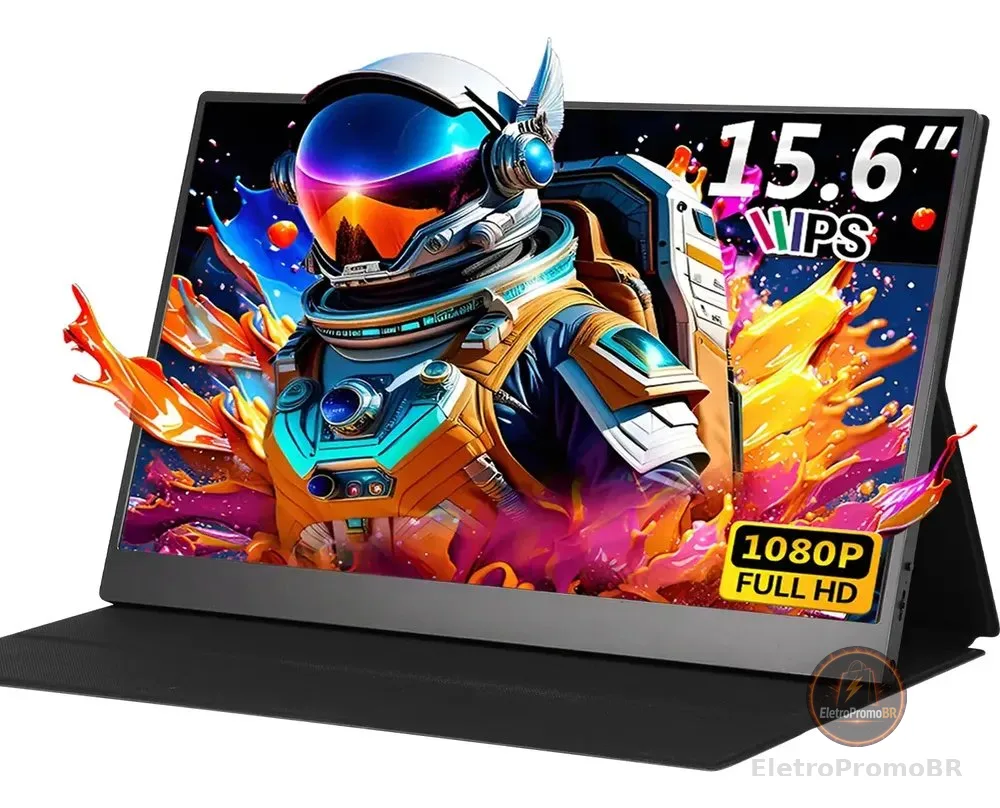 Monitor Gamer Portátil 15.6 1080p Fhd Ips Com Hdmi Usb Preto 127/220v