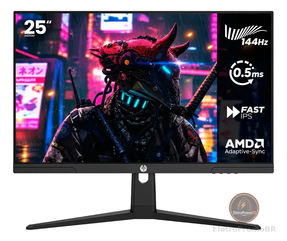 Monitor Gamer Haiz 25'' Ips Fhd 144hz 0.5ms Hdmi Dp Vesa Preto