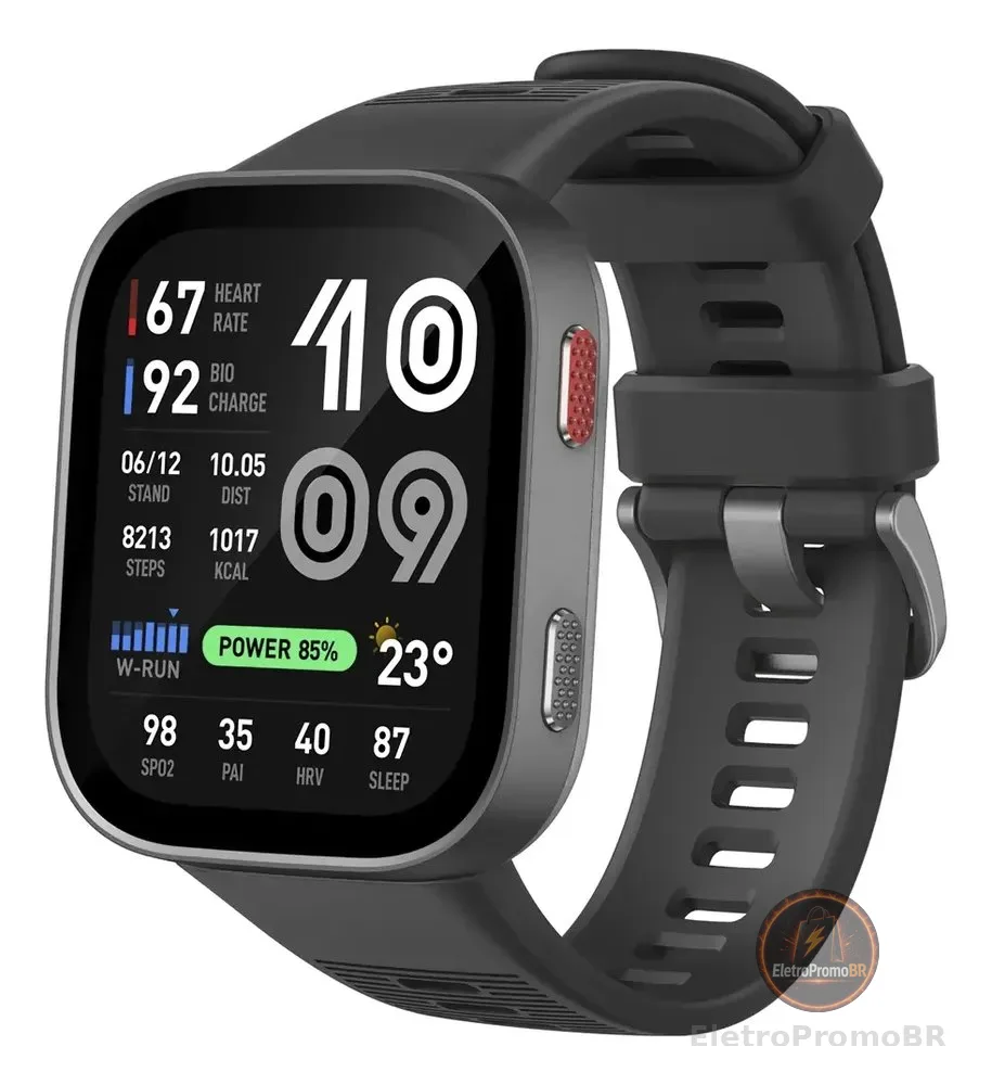 Relógio Smartwatch Amazfit Bip Max Amoled Gps Bluetooth Preto Mesh