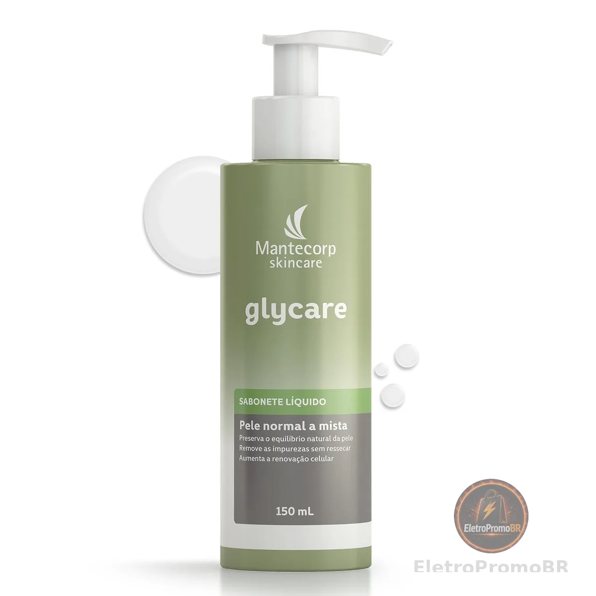 Sabonete Líquido Facial Glycare - 150ml - Limpeza Suave e Ação Hidratante - Ajuda a Reduzir o Brilho - Mantecorp