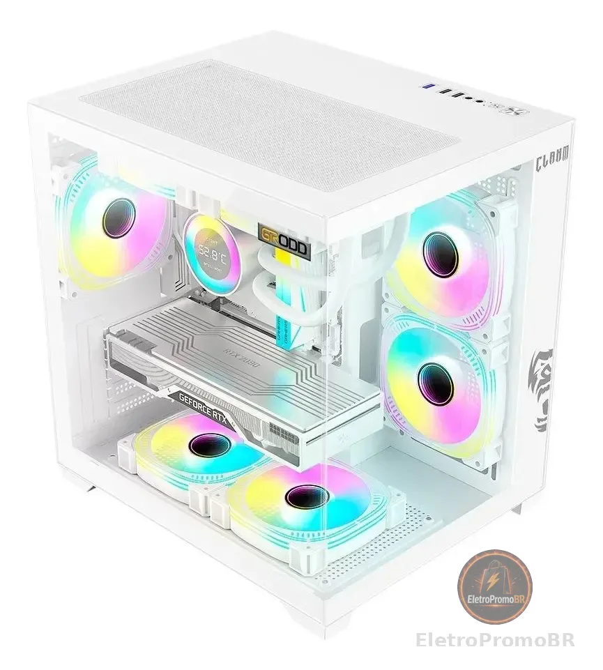 Gabinete Gamer Mid Tower Placa Mãe Micro Atx / Itx Branco