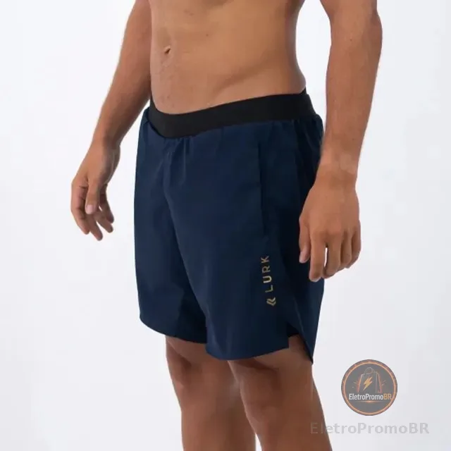 Shorts 2 Em 1 Lurk Academia Corrida Bolso Celular Marinho