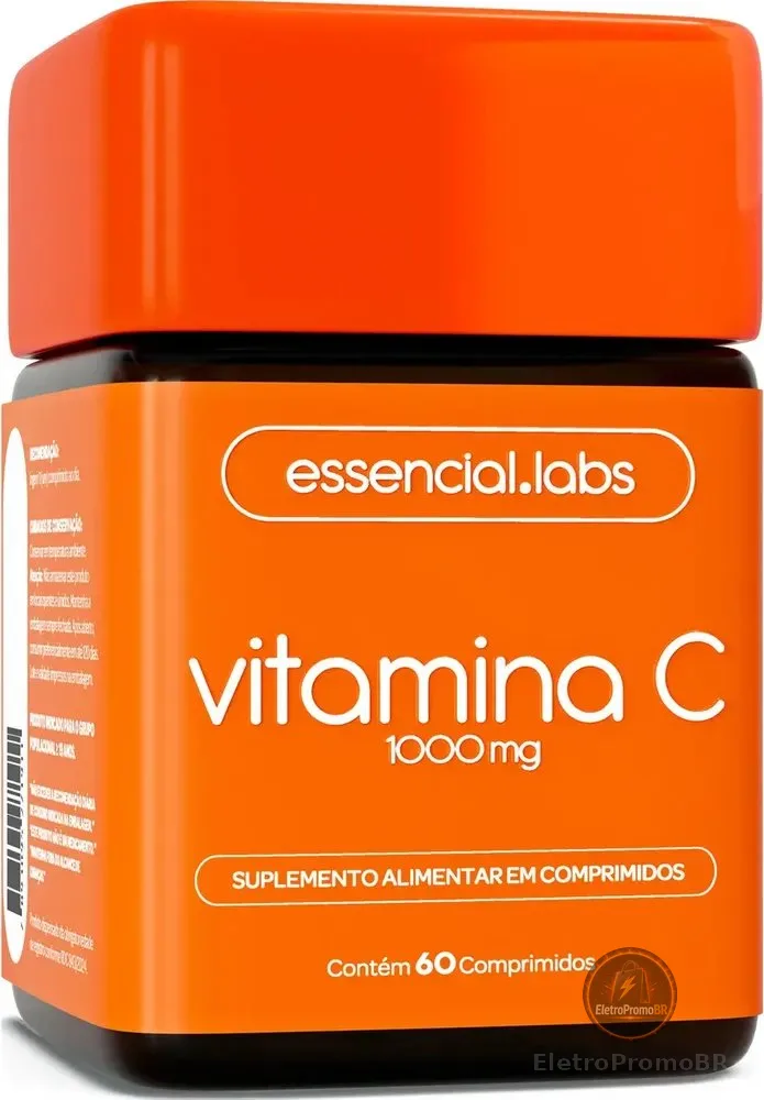 VITAMINA C com 1000mg - Fórmula com Alta Absorção e Concentação - 60 Doses