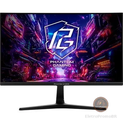 Monitor Gamer ASRock Phantom 25"", FHD, 180Hz, 1ms, IPS, FreeSync Premium, DisplayPort e HDMI, Preto - PG25FFT