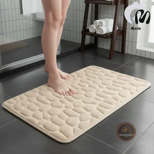Tapete de banheiro decoração em relevo de paralelepípedos emchão lavatório banheira
