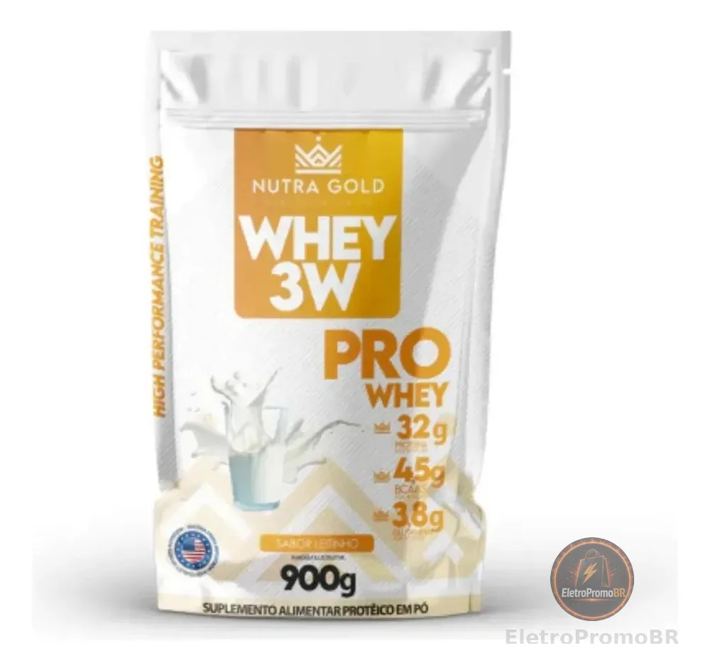Whey Nutra Gold Pro Whey 3w 32g Proteínas 900g Sabor Leite