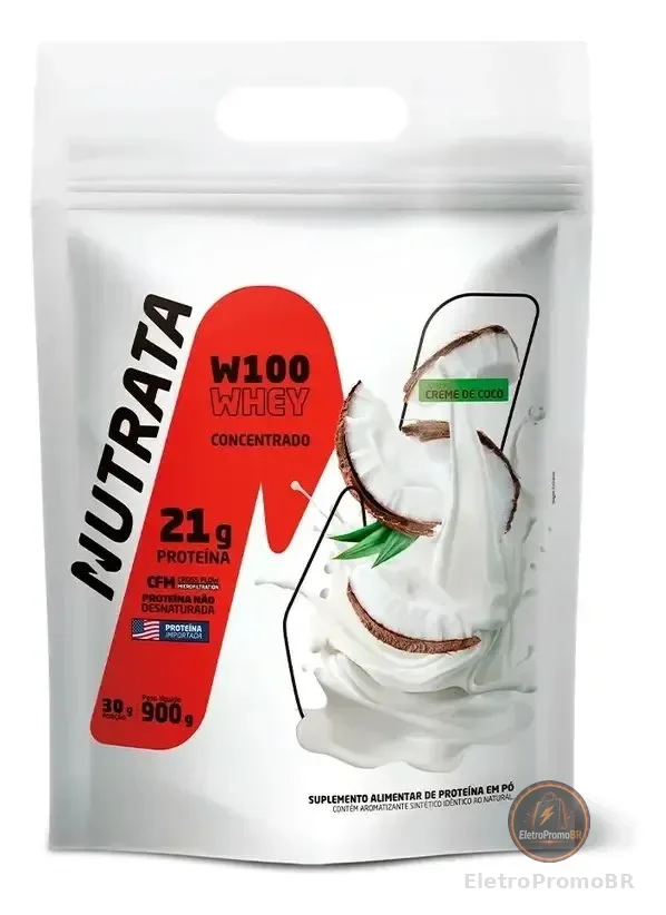 W100 Whey Concentrado Pouch 900g Creme de Coco Nutrata