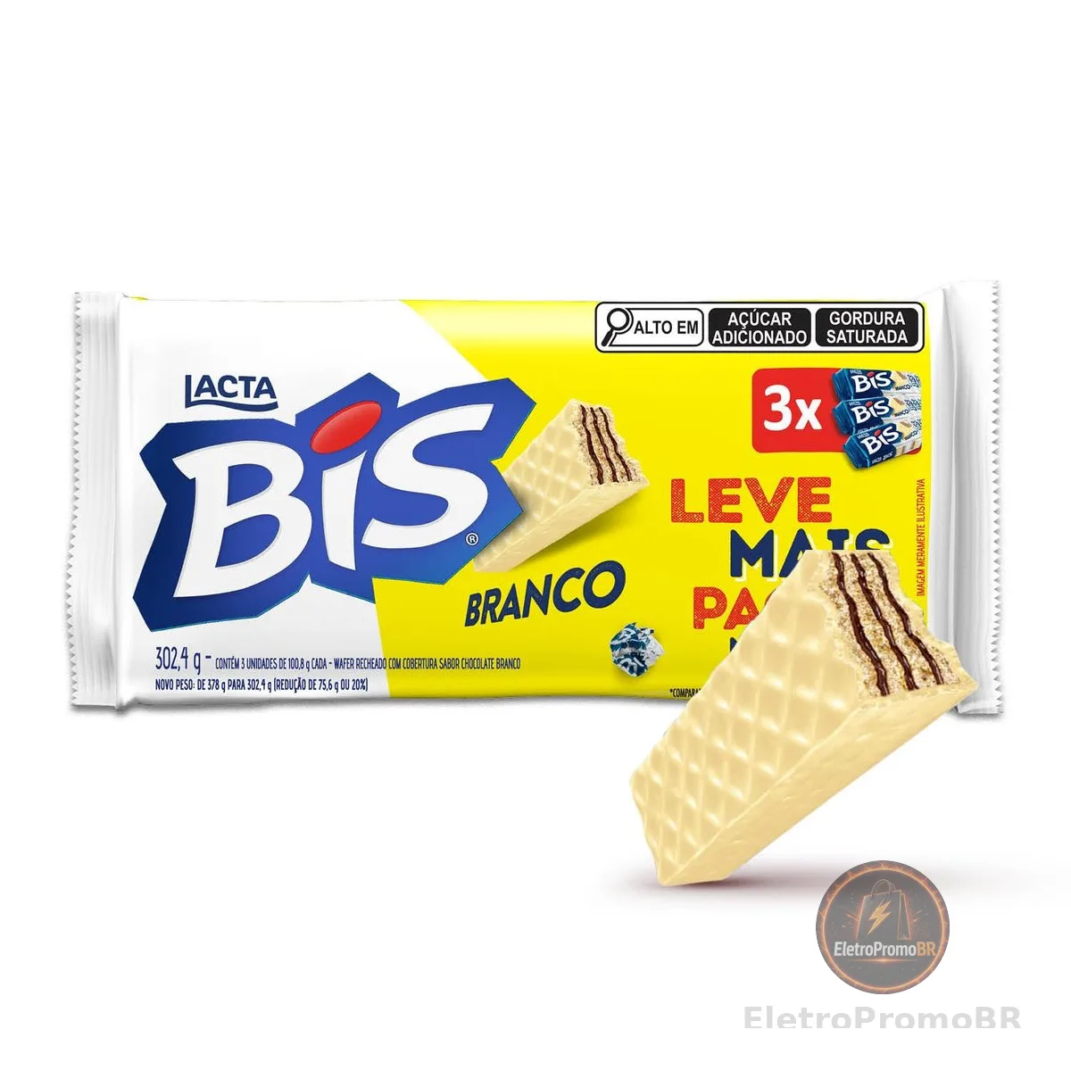 Lacta Bis Laka - Chocolate Branco Kit 3 Unidades 100,8g