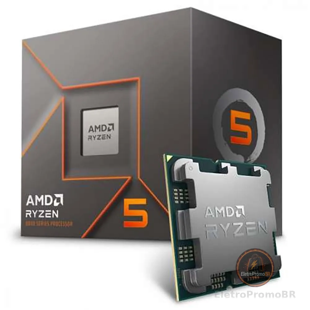 Processador AMD Ryzen 5 8400F (AM5/ 6 Cores/ 12 Threads/ 4.7 GHz/ 22MB Cache/Sem Vídeo/Com Cooler)