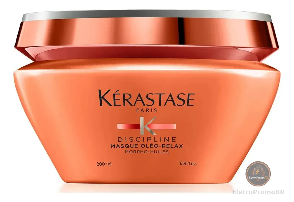 Máscara Capilar de Hidratação Intensa Anti-Frizz com Proteção Térmica até 230ºC para Cabelos Secos e Indisciplinados, Discipline Oléo-Relax, Kérastase 200ml