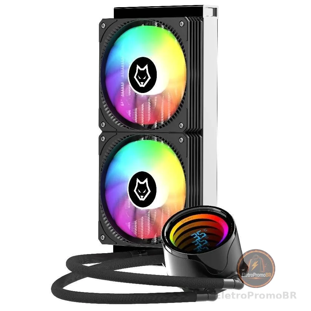 Water Cooler Husky Glacier, Iluminação ARGB, 240mm, AMD e Intel, Preto - HWT600PT
