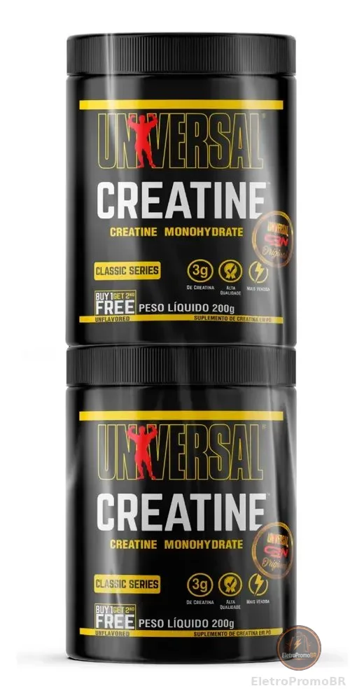 Kit Creatina Monohidratada Universal Nutrition 400g Pura sem Sabor