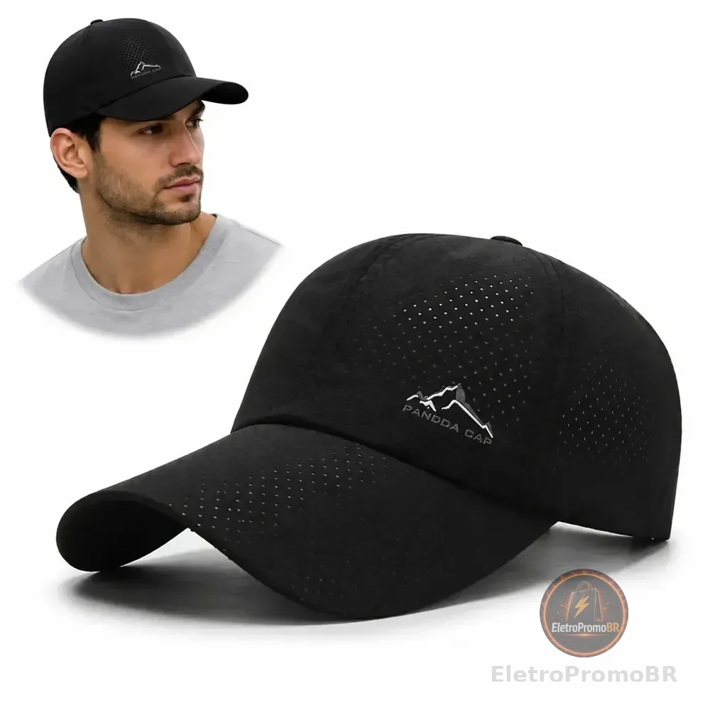 Boné Dryfit Unissex Respirável Leve Academia Corrida Esporte Treino Tamanho Único Sport Ventilado Confortável Ajustável Aba Curva Secagem Rápida Casual Fitness Outdoor Preto Un Lisa