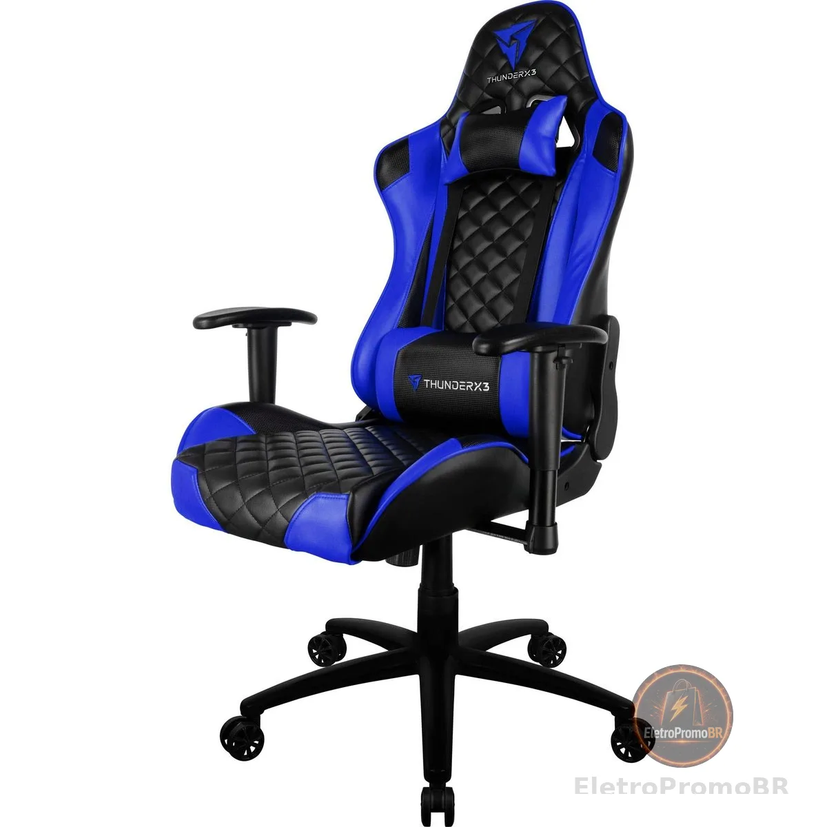 ThunderX3 Cadeira Gamer Profissional TGC12 Preta/Azul