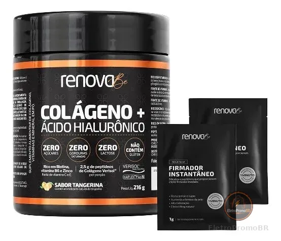 Colágeno Renova Be Verisol com Ácido Hialurônico Tangerina 216g