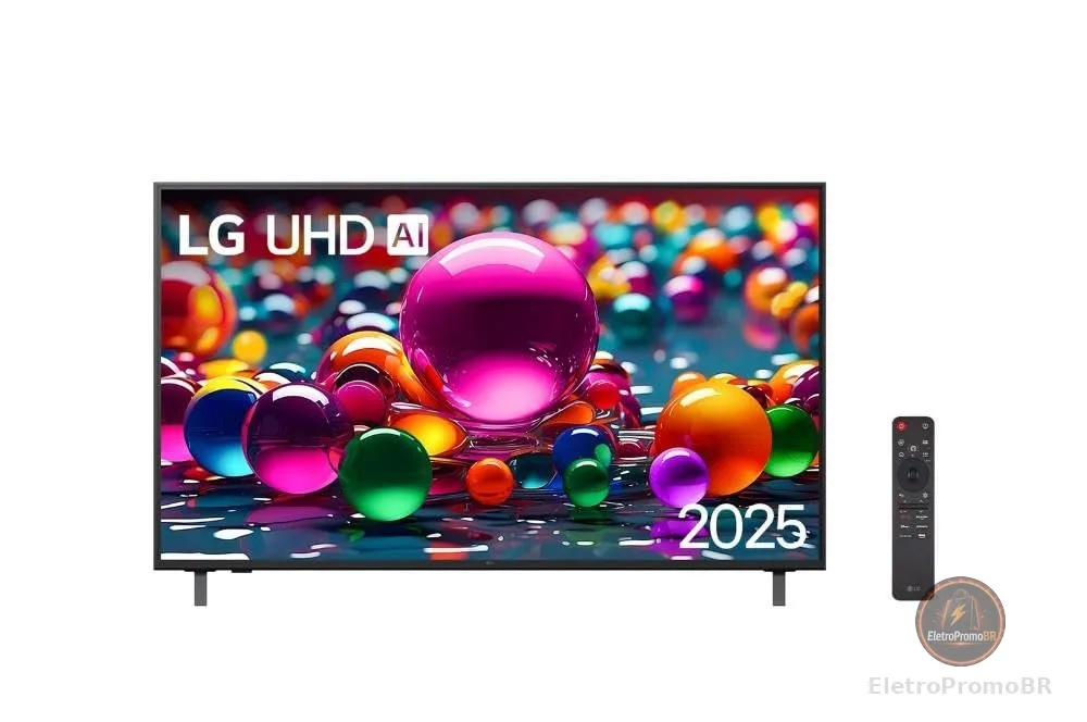 Smart TV 4K 50" LG UHD 50UA85 Processador α7 AI Ger8 4K Super Upscaling Google Cast Alexa Integrado Controle AI Smart Magic WebOS 25