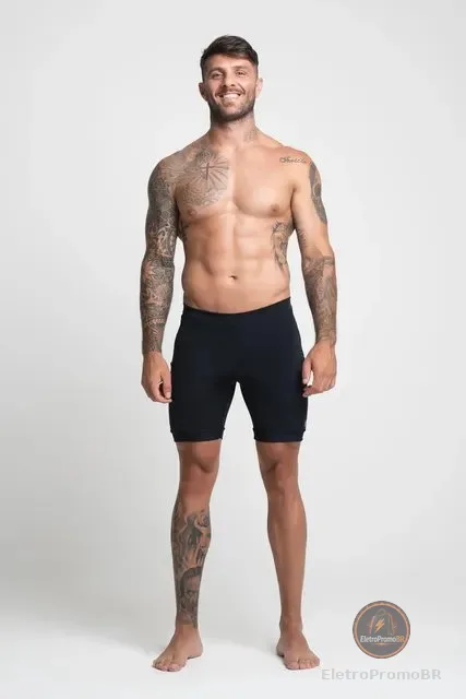Bermuda Compressão Masculina Bolsos Para Corrida E Treinos