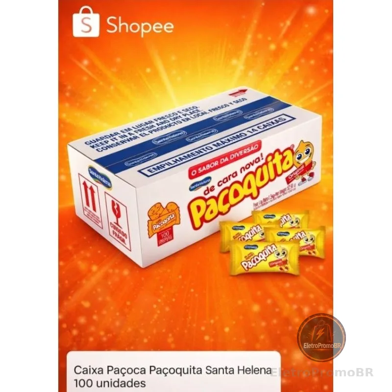 Paçoca rolha embalada paçoquita c/ 100 unidades