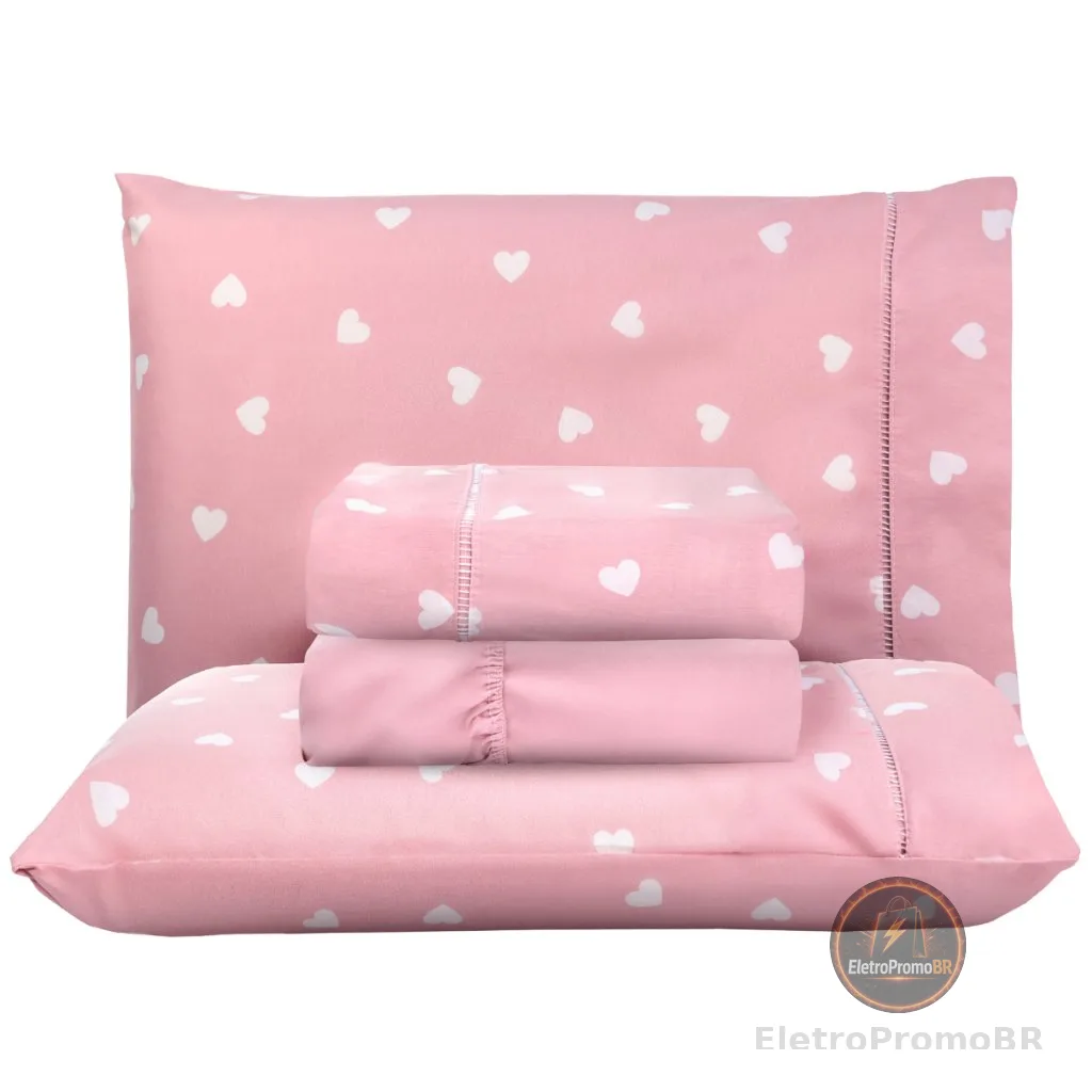 Fronha 70cm x 50cm Avulsa Ponto Palito Percal 180 Fios Estampado Toque Macio
