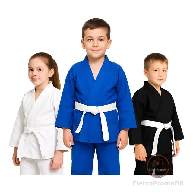 Kimono Infantil Jiu Jitsu Haganah Judô Reforçado + Faixa