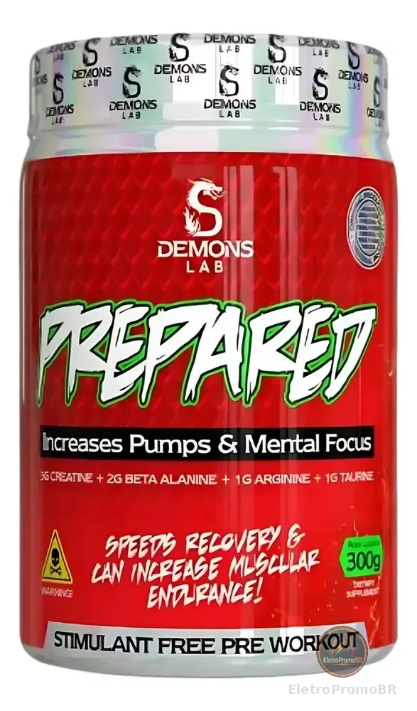 Pré-trein Prepared Pump Energético 300g Demons Labs Lançam Sabor Exotic Fruit