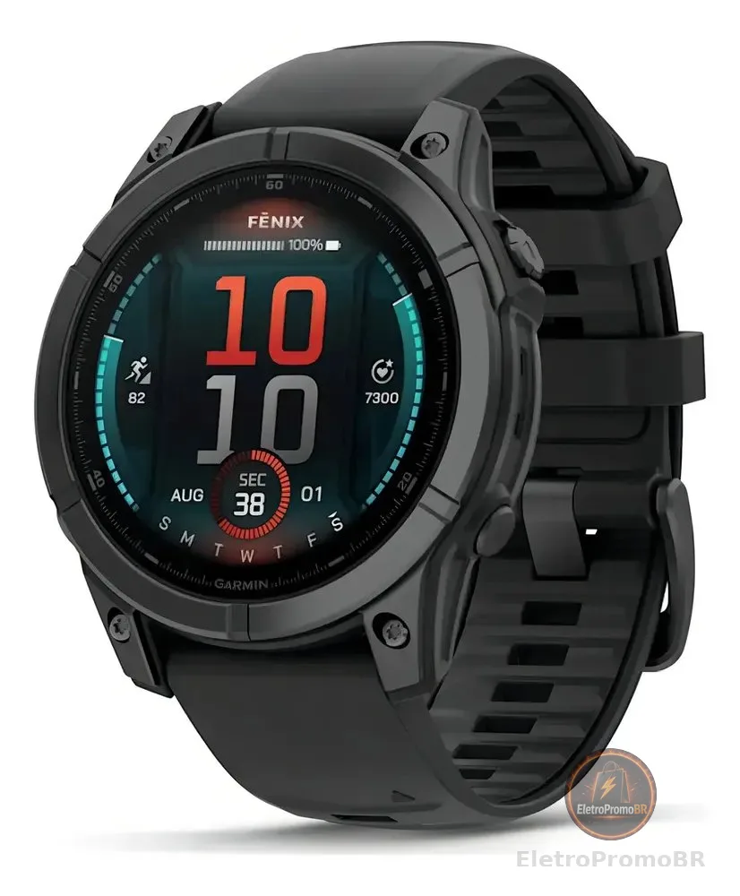 Smartwatch Relógio Garmin Fenix E Aço Cinza Ardósia 47mm