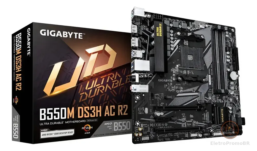 Placa Mãe Gigabyte B550m Ds3h Ac R2 Preto